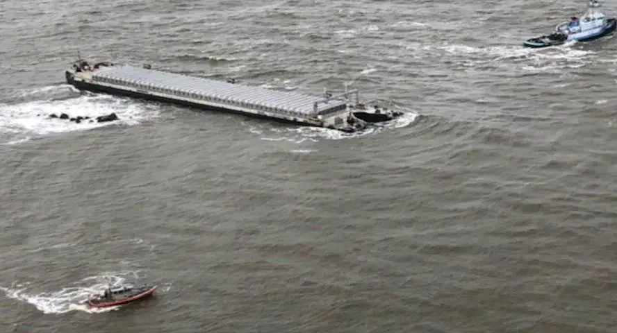 Barge is sinking  