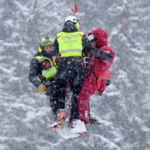 image after the lindsey vonn crash, rescue on site