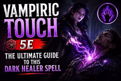 Vampiric Touch 5e spell artwork showing dark mage draining life energy in DnD 5e